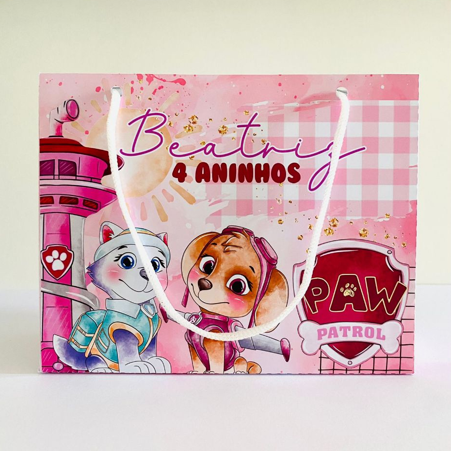 sacolinha skye | sacolinha personalizada patrulha canina skye |  sacolinha ,lembrancinha,aniversario,festa skye