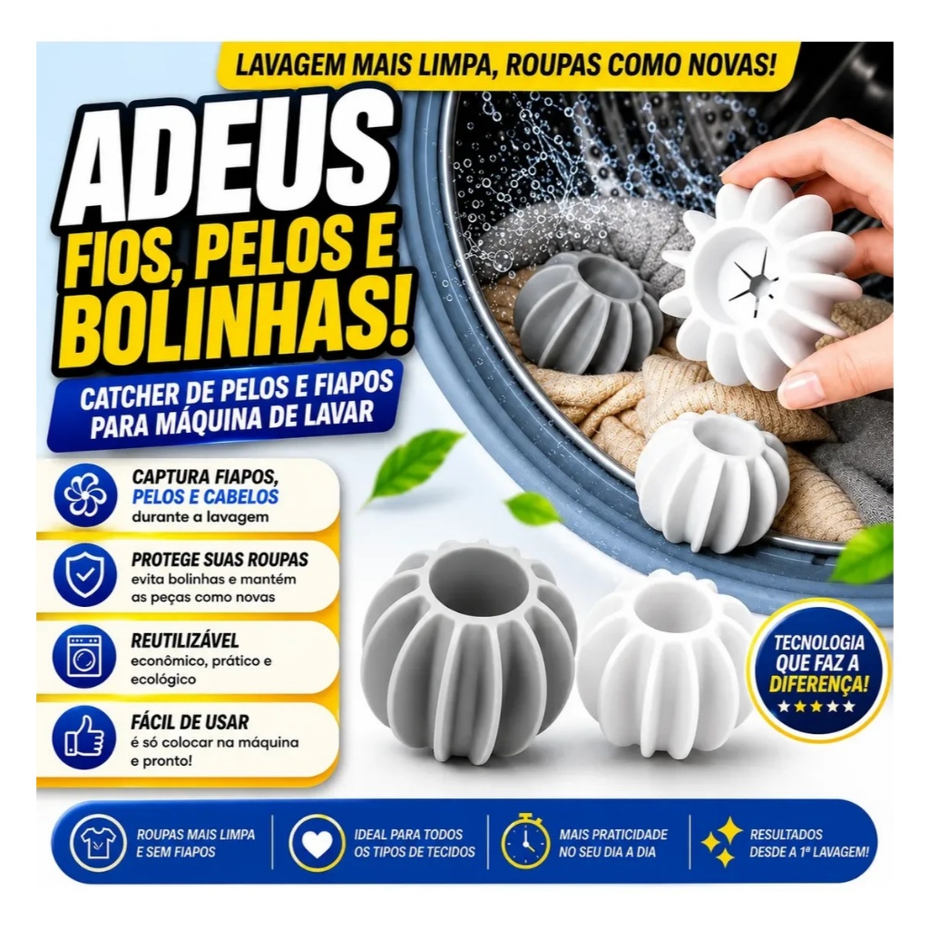 Kit Removedor de Pelos Mágico Reutilizável de Máquina de Lavar Bolas Lavanderia Ferramentas Limpeza