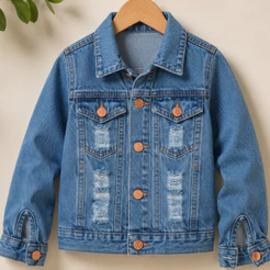 Jaqueta Casaco jeans infantil para meninas