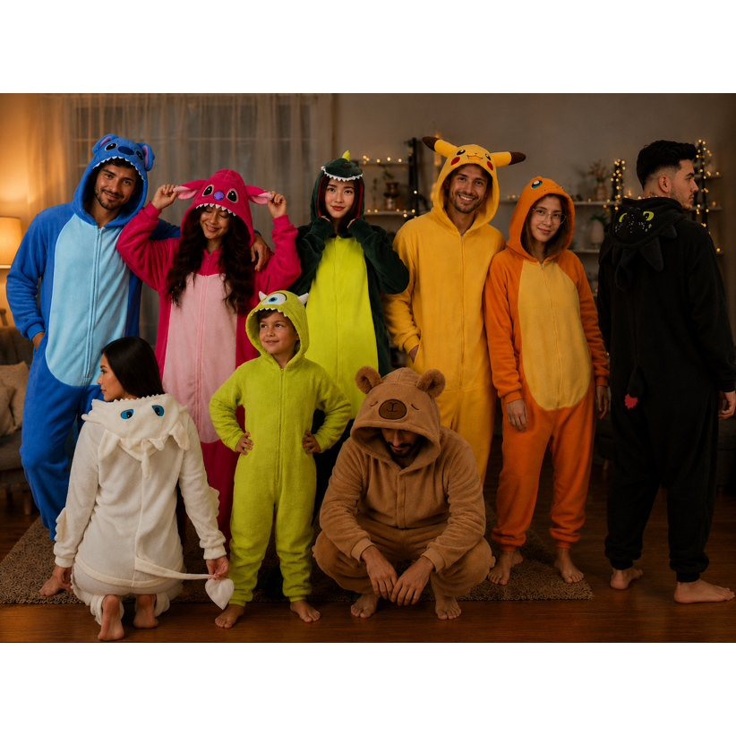 Pijama Kigurumi Diversos Personagens Adulto e Infantil Quentinho