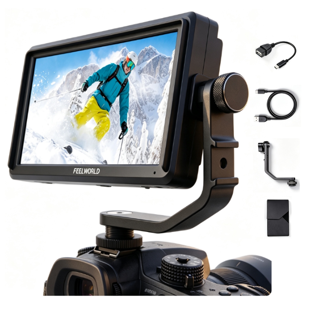 FEELWORLD Monitor de Câmera 5.5 Polegadas Brilho 500nit Entrada/Saída HDMI 4K pa
