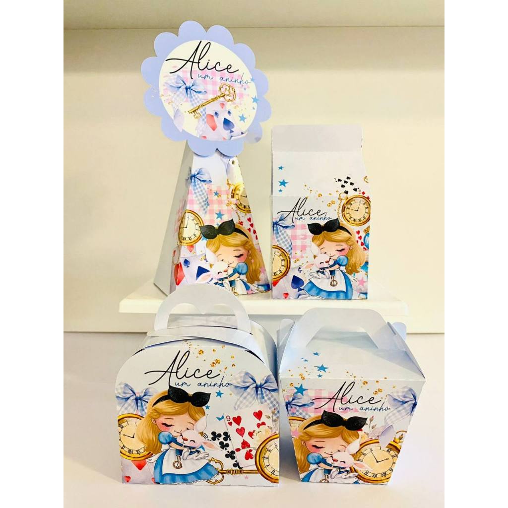 Kit Festa Personalizados  Alice do Pais das maravilhas / Lembracinhas / Mimos ? Caixinhas para festa - PEGUE E MONTE