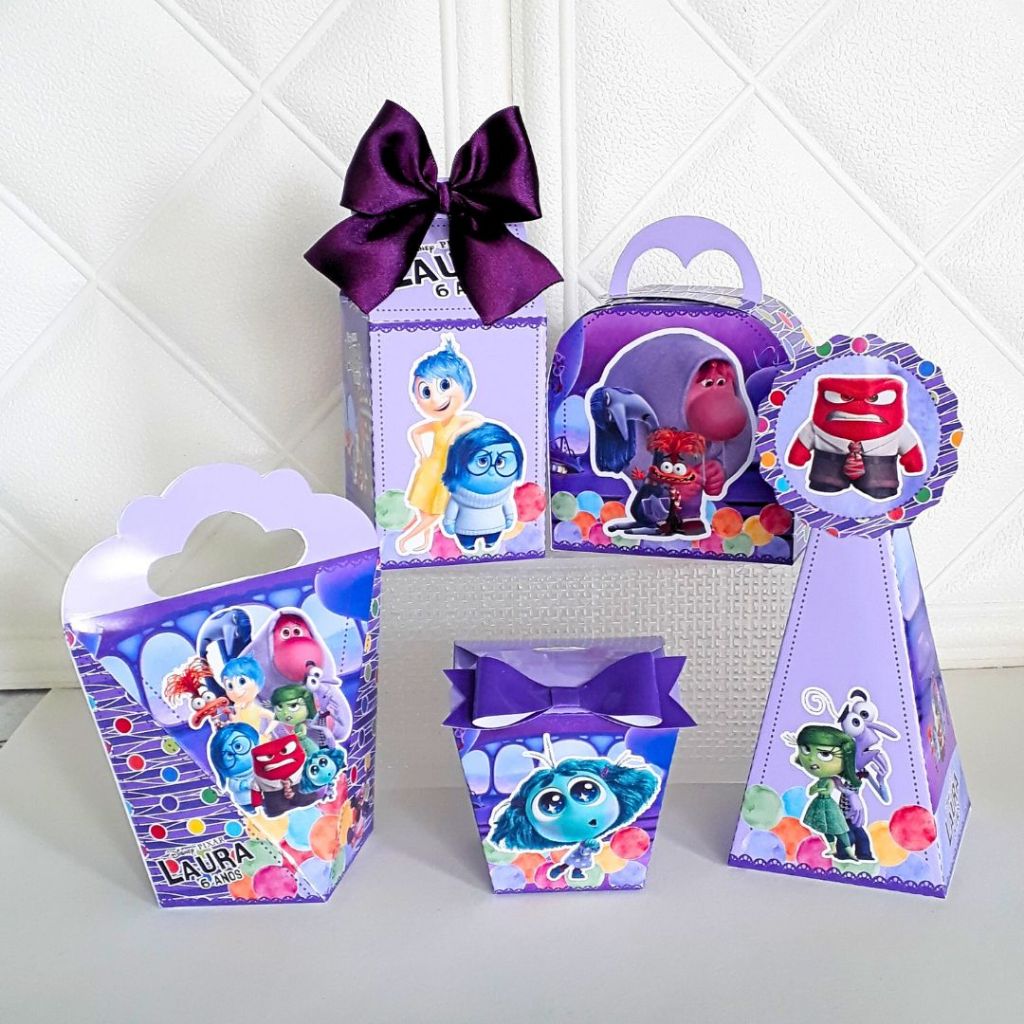 Kit Festa Divertidamente Personalizada Lembrancinha Caixinhas Aniversário Infantil PEGUE MONTE
