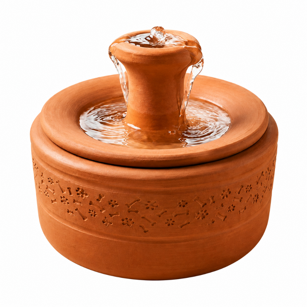 Fonte em Cerâmica para Pets, Gatos, Cachorros e Decorativa Fluxo Natural Bivolt Silencioso