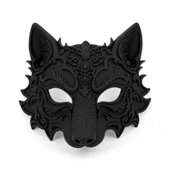 Máscara Lobo Barroco Veneziana Luxo Fantasia Carnaval Halloween Cosplay Baile Festa Adulto Feminina