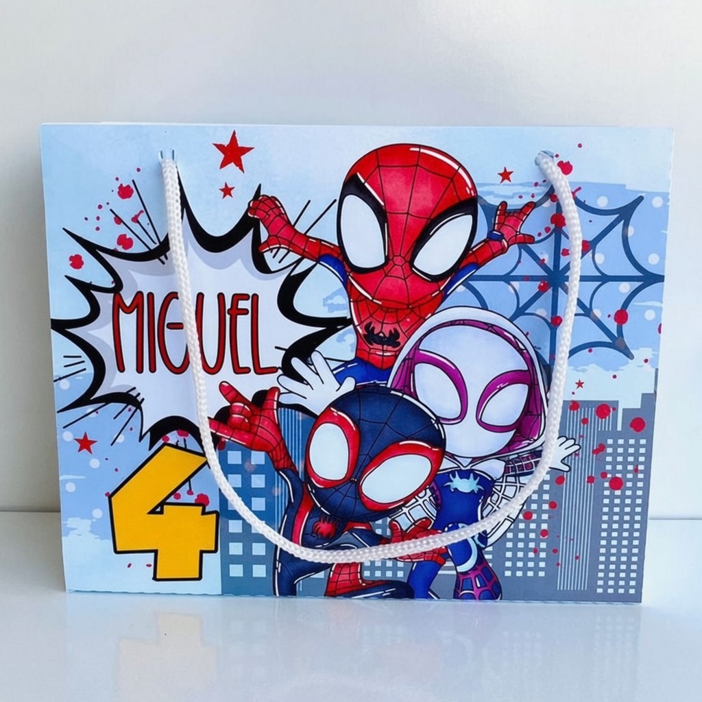 Kit Sacolinha Personalizada Homem Aranha Pegue e Monte Lembrancinha Festa Aniversário Spider Man