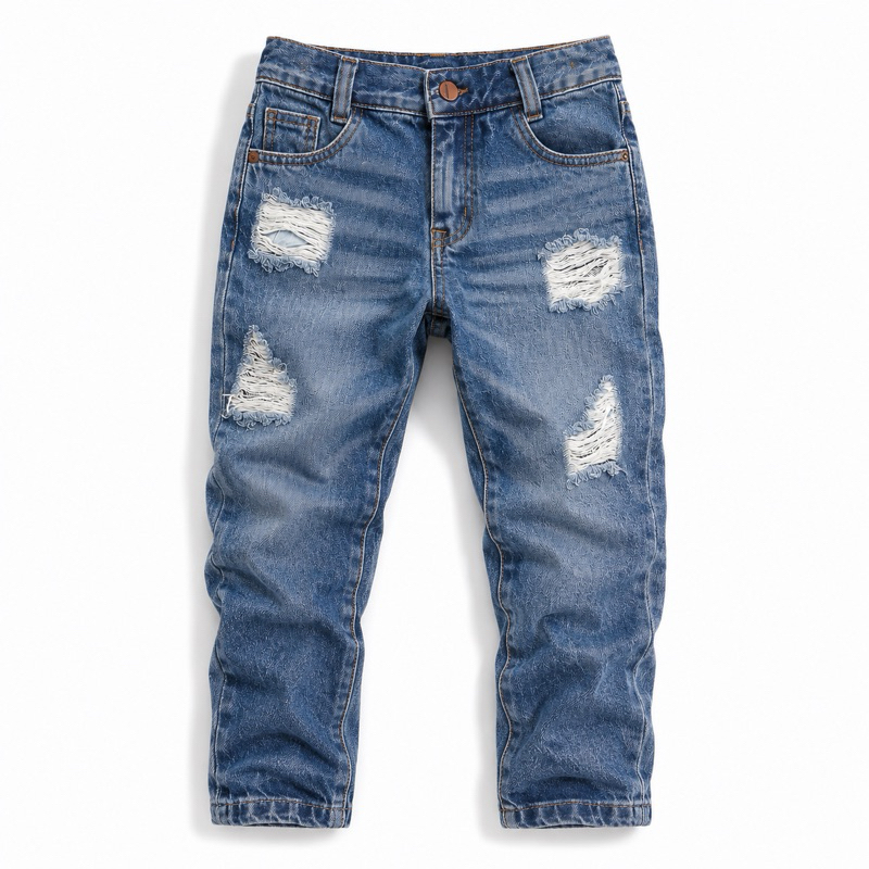 Calça Jeans Infantil Menino Juvenil Skinny 100% Algodão Destroyed
