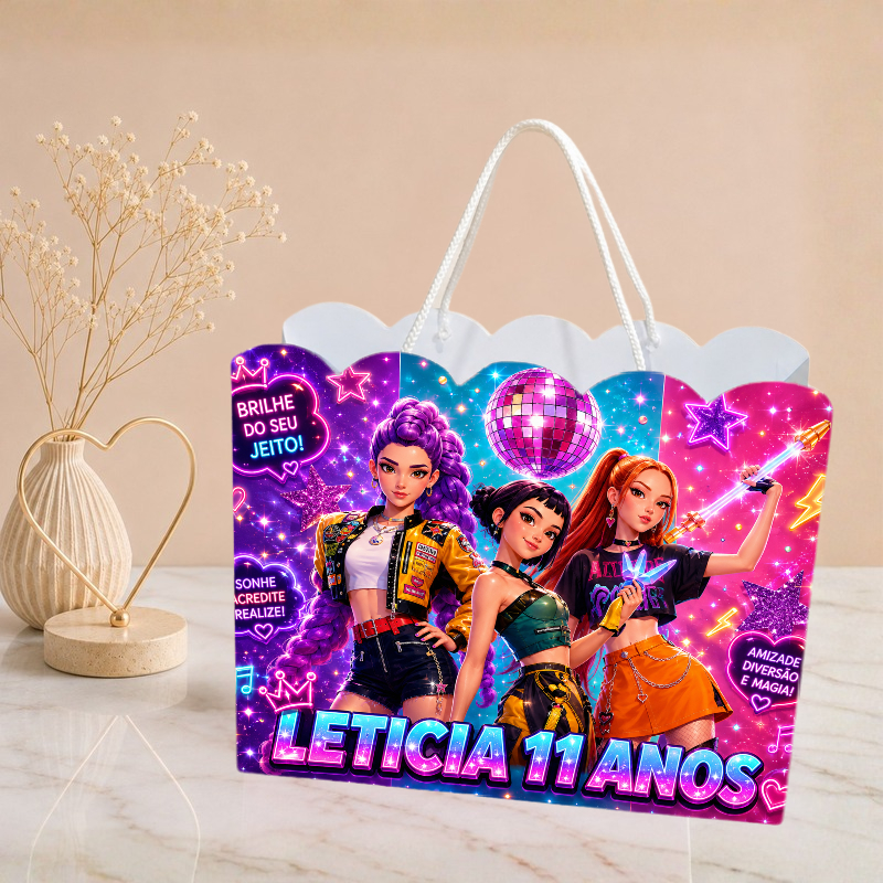 Sacolinha Guerreiras de K Pop, Personalizado | Sacolinha | Mimos | Lembrancinha | Aniversário PEGUE E MONTE