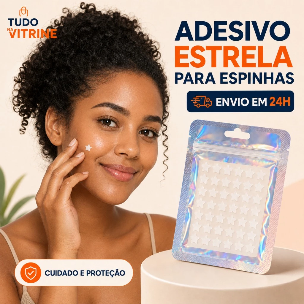Adesivo Estrela para Espinhas Acne Patch Hidrocoloide Proteção e Cicatrização — imagem 1