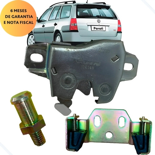 Conjunto Fechadura Trava Elétrica Tampa Traseira Porta Mala Bagageiro Batente e Pino VW Parati G3 G4