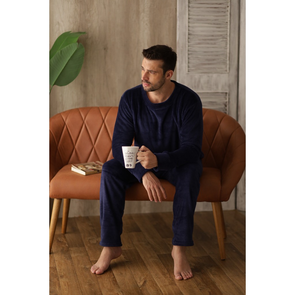 S2 Modas Pijama Longo Masculino Fleece Quentinho Peluciado Fofo Confortável do M ao G1 — imagem 2 de 2