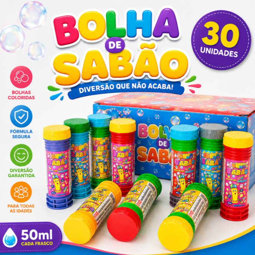 Kit 30 Bolha De Sabão Bolinha Assoprar com Liquido Para São João Festa Lembrancinha Prenda novo