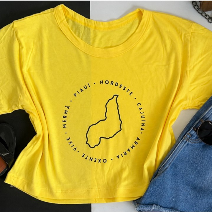 Cropped Feminino Piauí Estiloso Algodão Confortável Moda Feminina