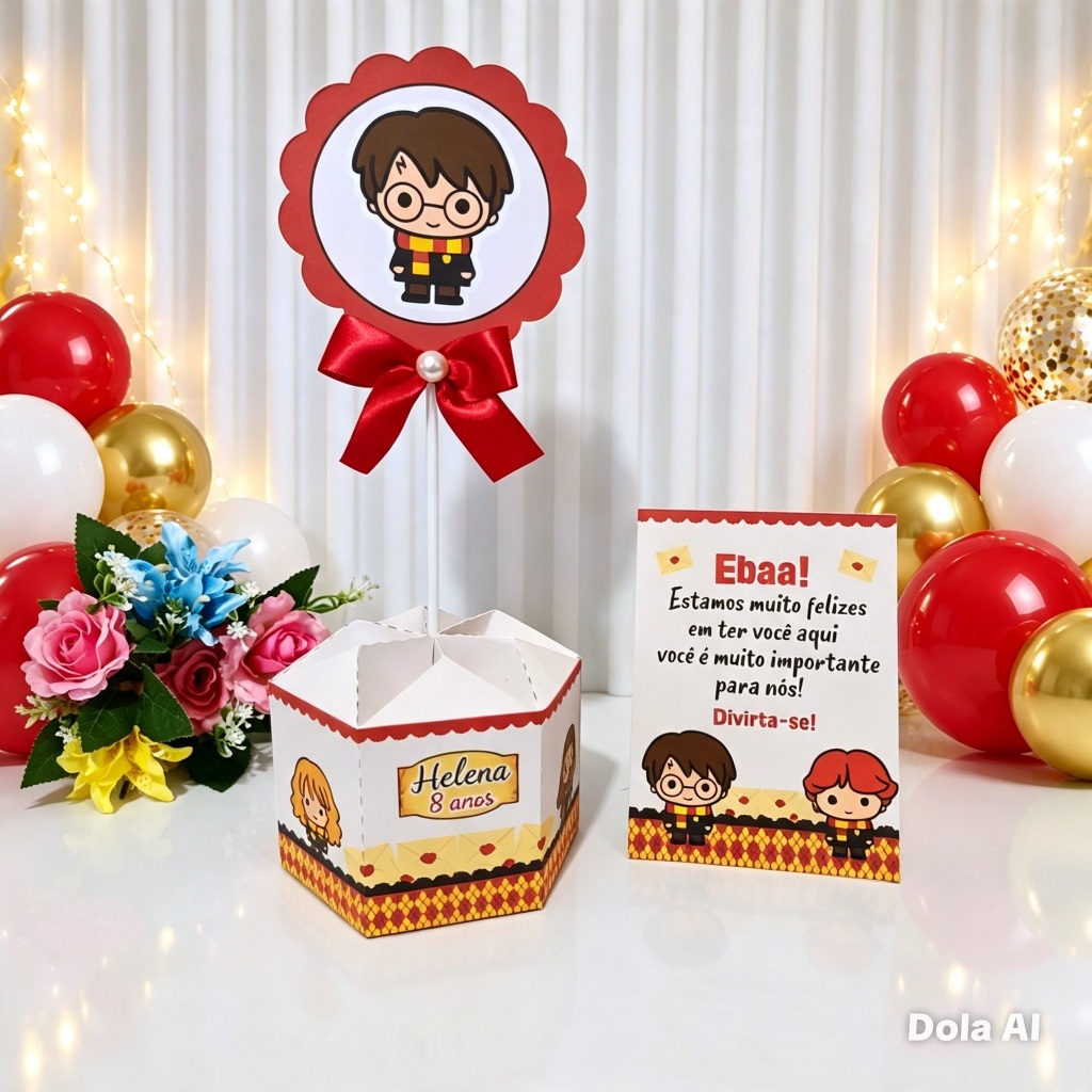 Centro de mesa Plaquinha Harry Potter  Lembrancinha  Festa Infantil  Personalizado Anivesário