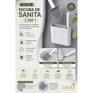 2 em 1 Escova de Silicone para Vaso Sanitário - Base de Banheiro Privada, Alta Eficiênci