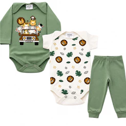 Kit Body Bebê 3 Peças Menino roupas para bebê Roupinha de Bebe