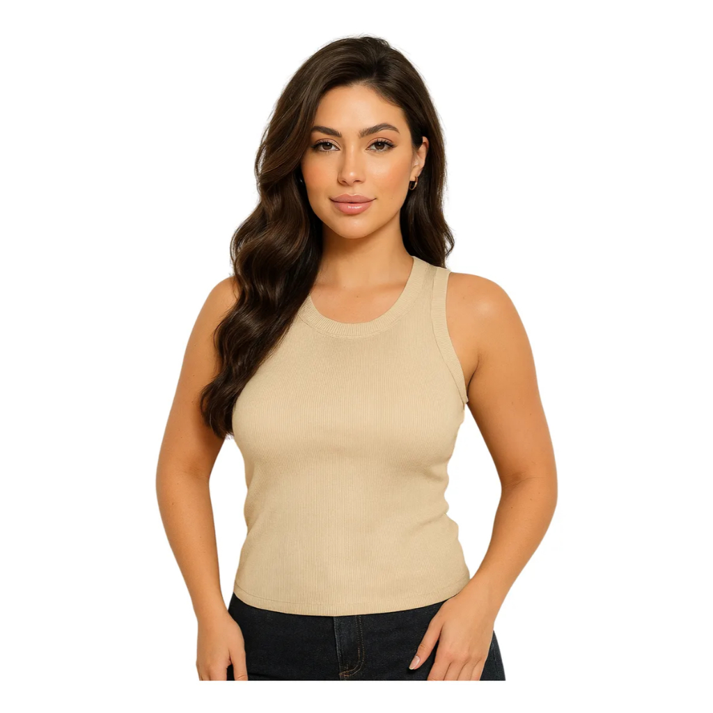 Blusa Regata Feminina Poliamida Com Elastano Fitness Poliamida Premium Camiseta Básica Dia a Dia Academia Casual