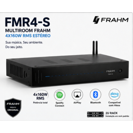 Amplificador Multiroom Frahm FMR4-S 4x160W RMS Streaming Spotify AirPlay Bluetooth Alexa…