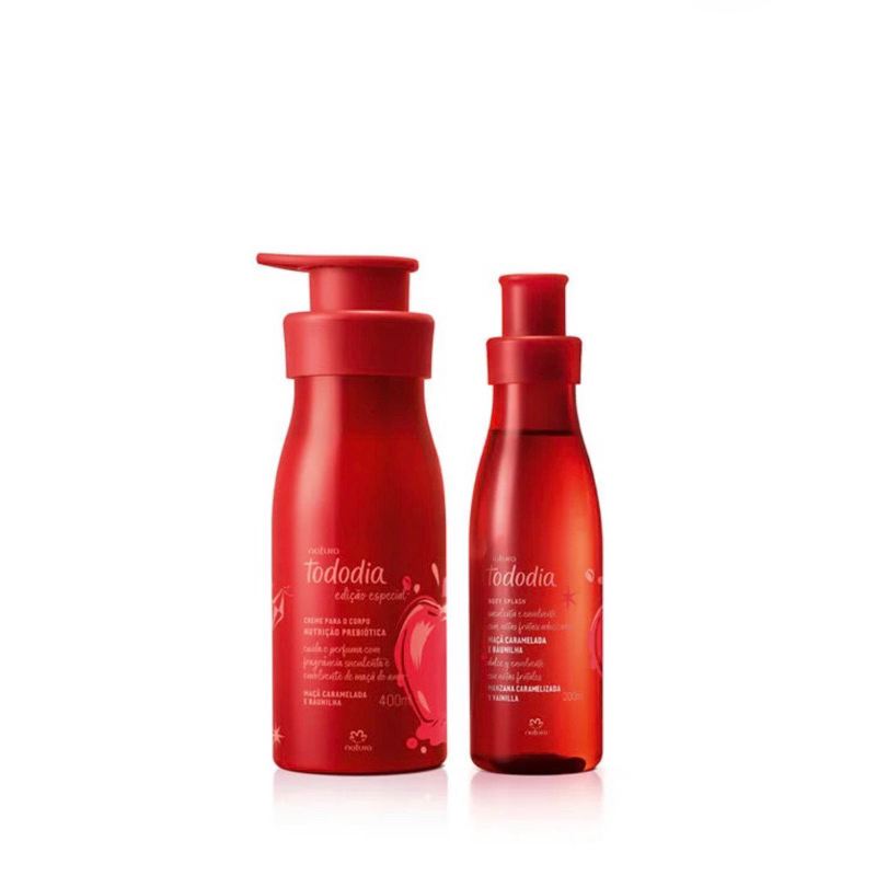Kit Natura Tododia Maçã Caramelada e Baunilha | Body Splash 200ml + Creme Corporal 400ml Original