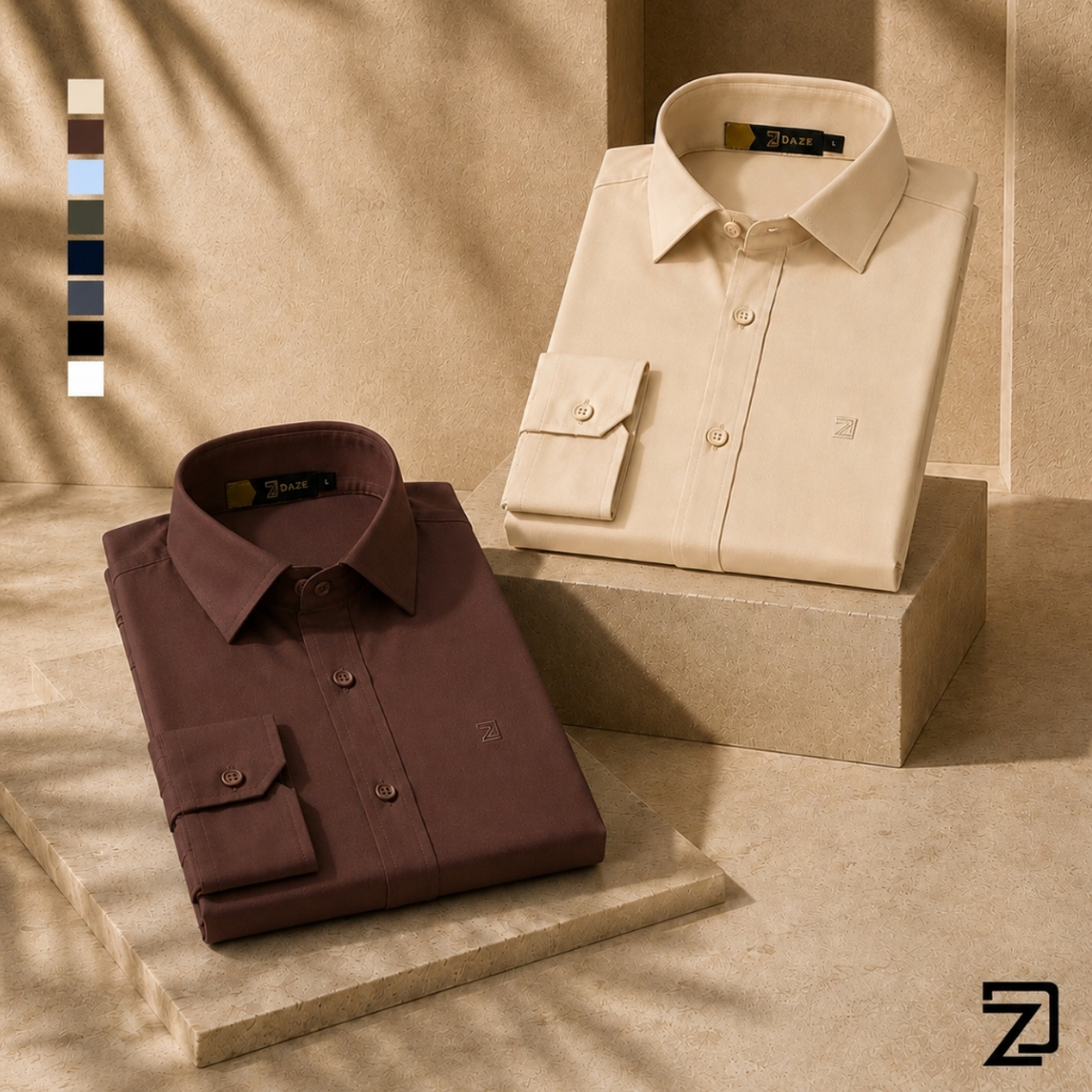 Camisa Social Masculina Manga Longa Slim Kit 2 Peças