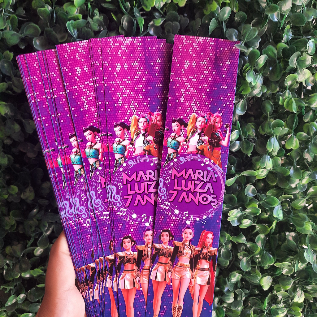 Rótulo Adesivo para Sacolinha Personalizada Guerreiras do K-Pop | Lembrancinha | Sacola Surpresa