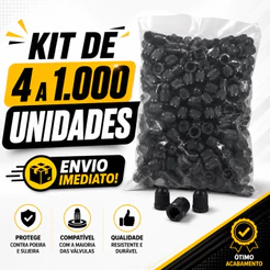 Kit 4 a 1000 Tampinha Válvula Ventil Bico Pneu Carro Moto Plástico 250 Un