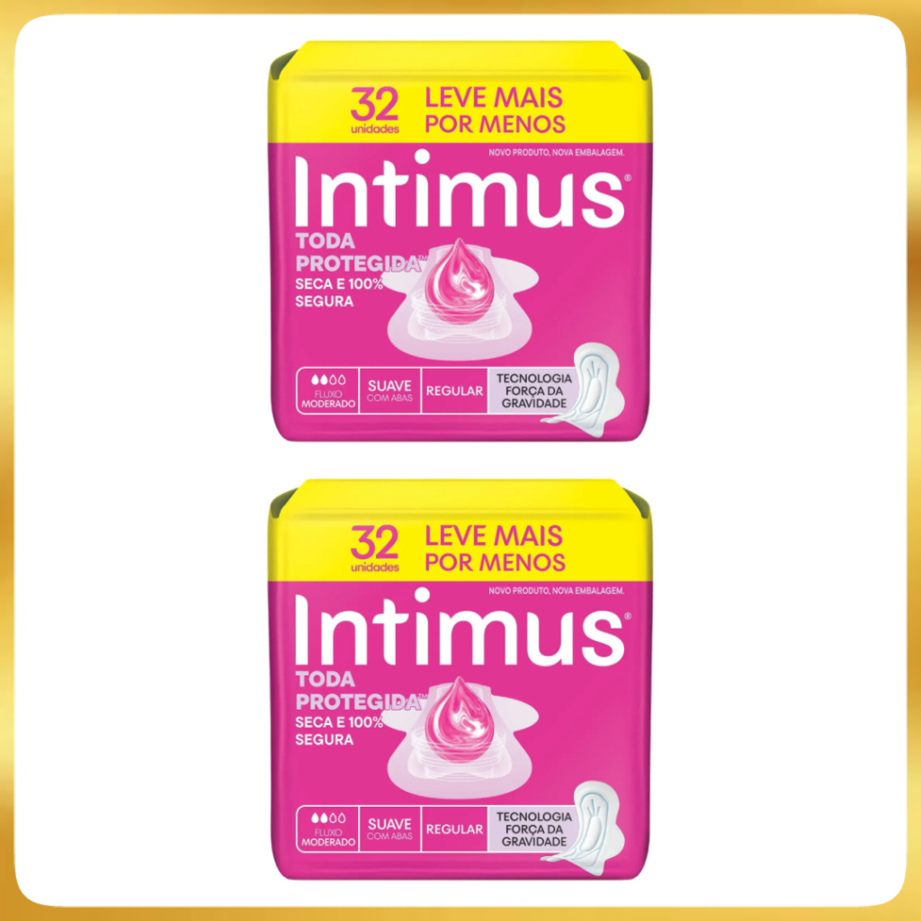 Kit Absorvente Intimus SUAVE C/ABAS 32 Unidades Proteção Diária