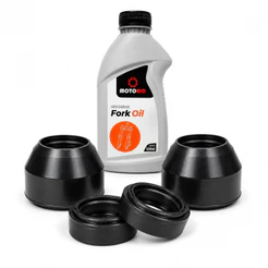 Retentor Bengala + Guarda Pó + Óleo Bengala Fork Oil 10W 500ml Honda Titan125 1995 Até 2004 Fan125 2005 Até 2013