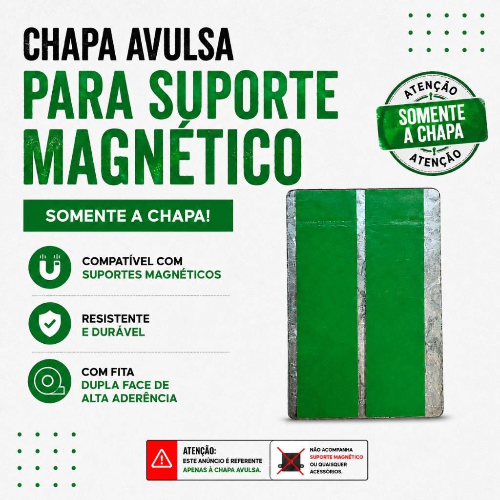 Chapa Para Suporte Magnético Celular Para Moto