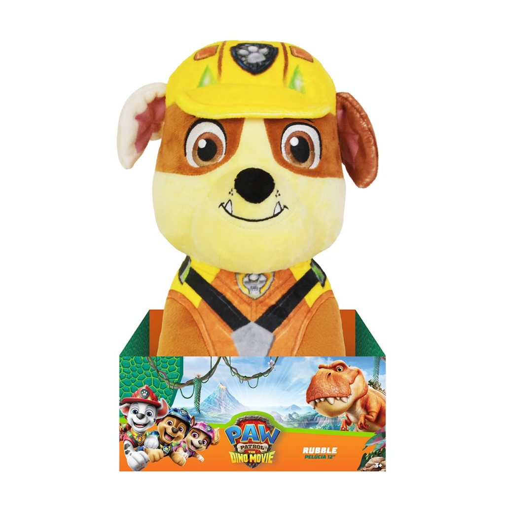 Pelúcia Rubble de 30cm - Patrulha Canina: Uma Aventura Dino