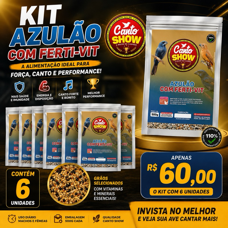 kit fardo azulão com ferti-vit 500g 6und