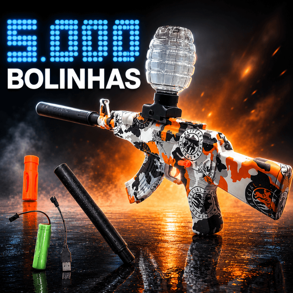 Kit Arminha de Gel Elétrica com Bolinhas de Gel Recarregável para Lazer e Esportes ao ar livre