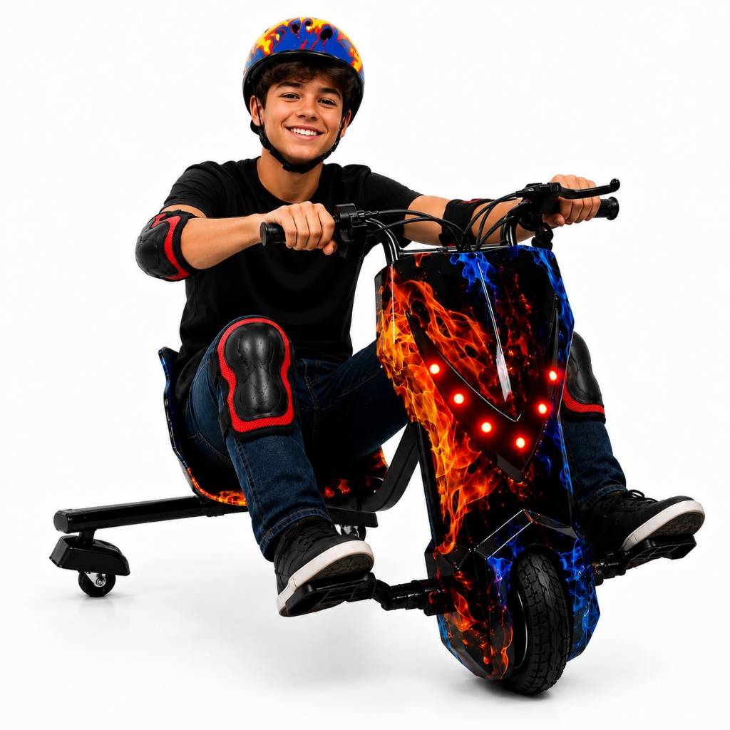 Triciclo Elétrico Drift Motorizado 250w350w Adulto/Infantil 3 Velocidades Bluetooth Led C/ Kit proteção