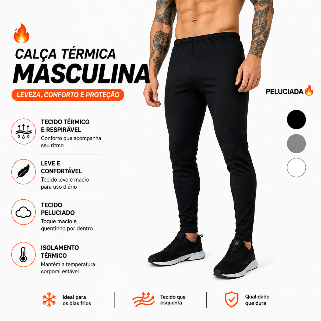 Calça Leg Masculina/Unissex Térmica  Inverno Frio Intenso Peluciada Segunda Pele Grossa