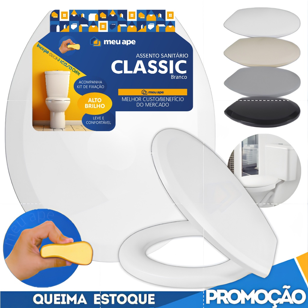 Assento Sanitário Tampa Vaso Almofadado Classic Oval Redondo Deca Celite Logasa Incepa