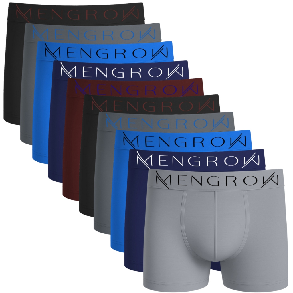 Kit 10 Cuecas Boxer Microfibra Box Masculina Adulto Cós Sem Costura Respirável Original Mengrow