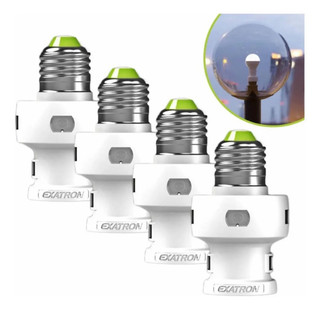 Sensor Exatron Fotosoquete Fotocélula Relé Iluminação Soquete E27 110V 220V Bivolt Rosca Branco
