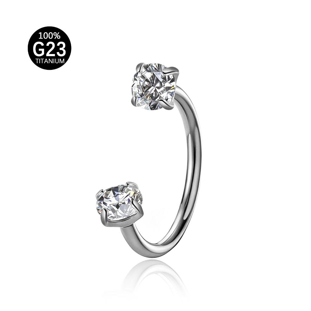 Piercing Ferradura ZircôNia Redonda TitâNio | Septo, Helix, Daith, Septo, Mamilo Piercing Cartilagem — imagem 2 de 2