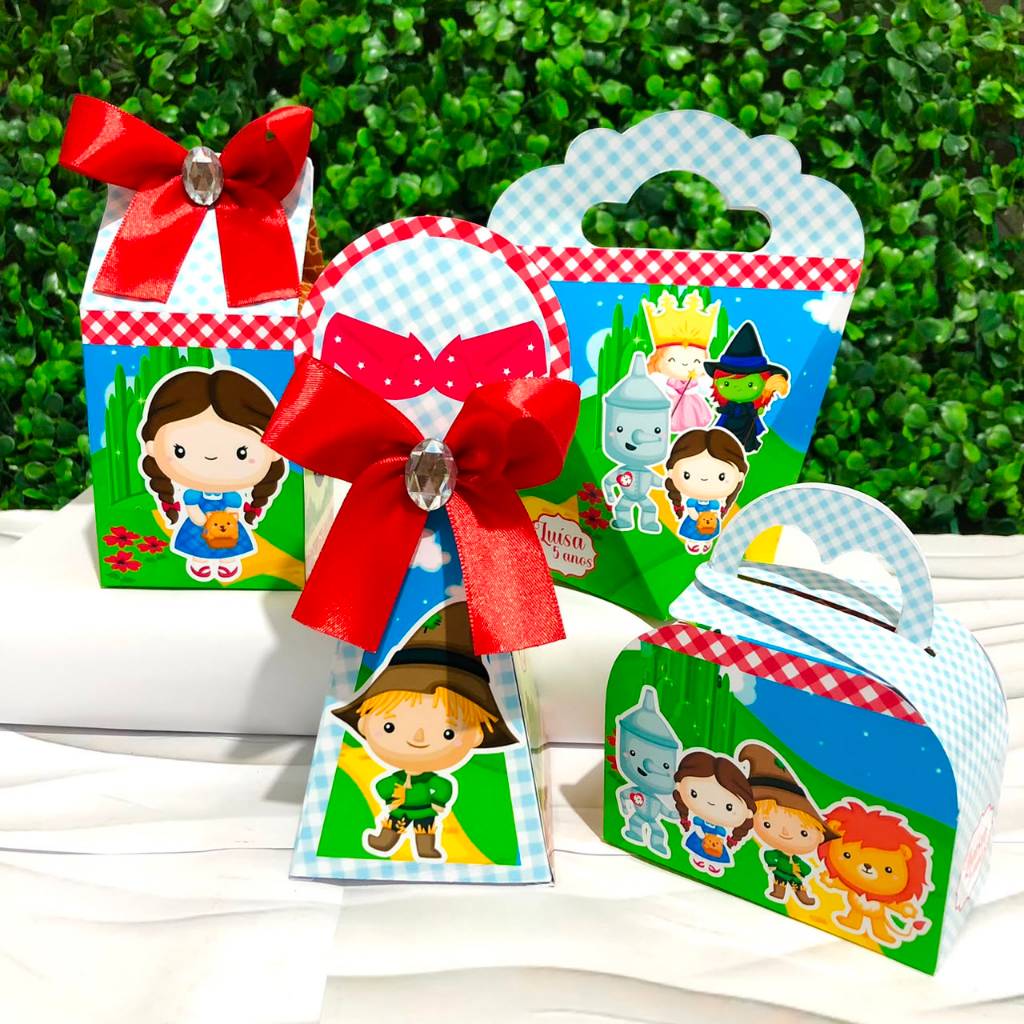 Kit Caixas Personalizadas O MÁGICO DE OZ Lembrancinhas Festa Infantil Aniversário Caixas Desmontadas