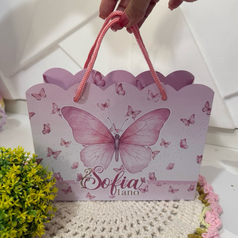 SACOLINHAS PERSONALIZADAS BORBOLETA JARDIM ENCANTADO - LEMBRANCINHAS ANIVERSÁRIO - TODOS OS TEMAS