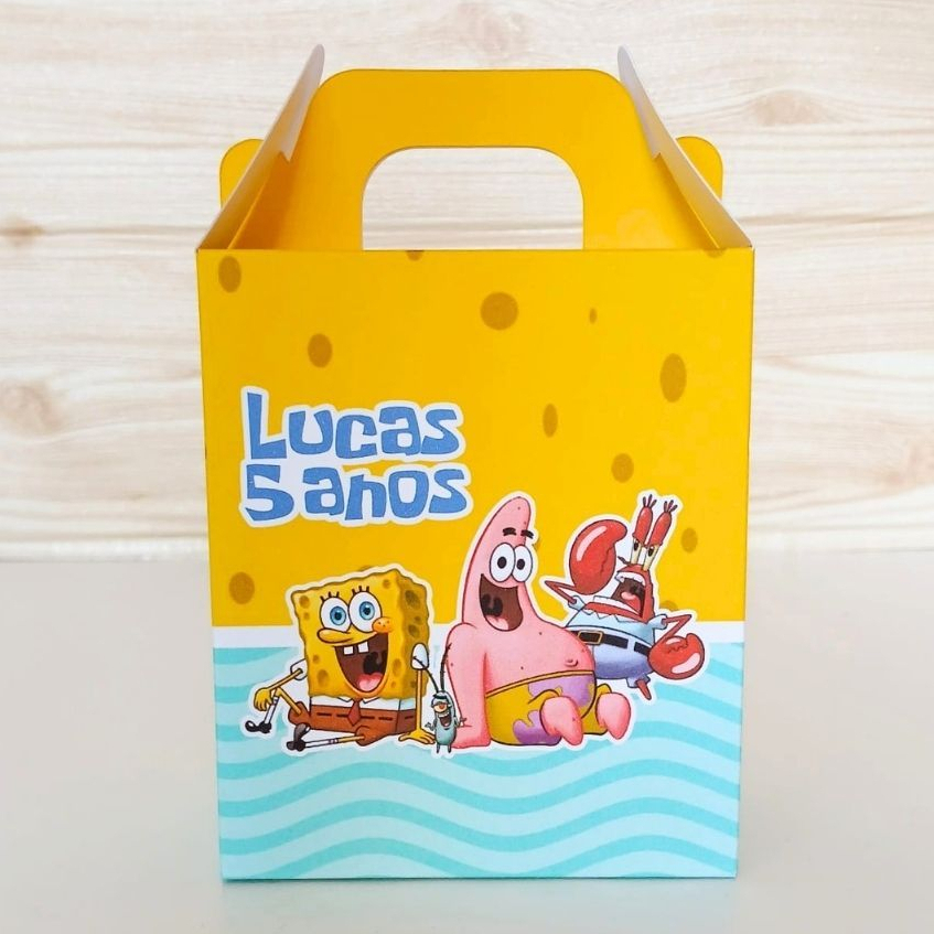 Caixa Maleta Bob Esponja Personalizada / Lembrancinha Festa Infantil / Aniversário