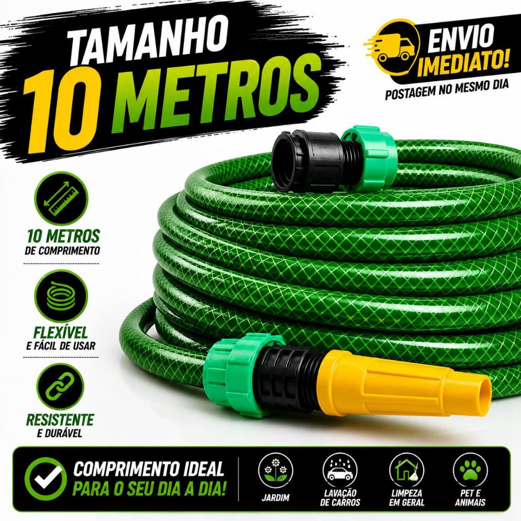 Mangueira Trançada Reforçada Completa com Esguicho
