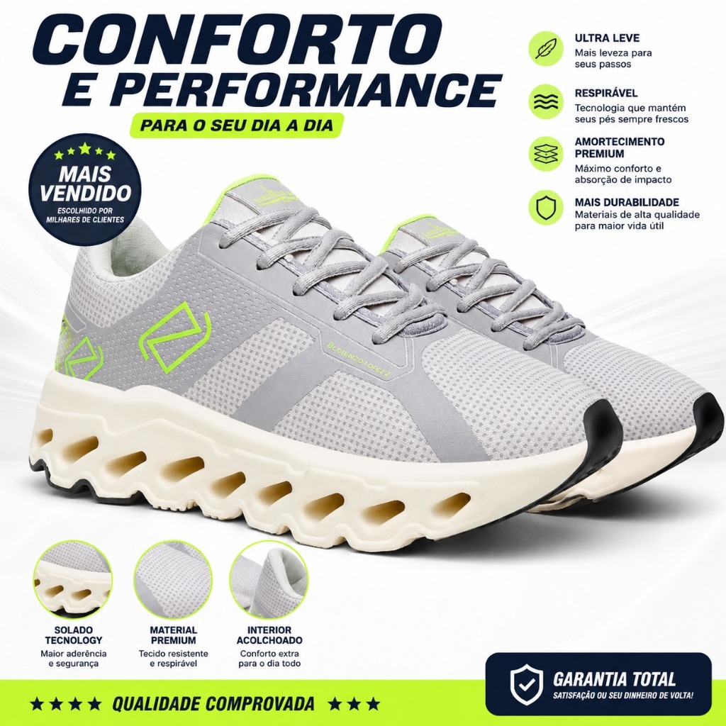 Tênis Masculino Esportivo Academia Corrida Super Confortavel Caminhada Crossfit Tendencia Lançamento Envio Imediato