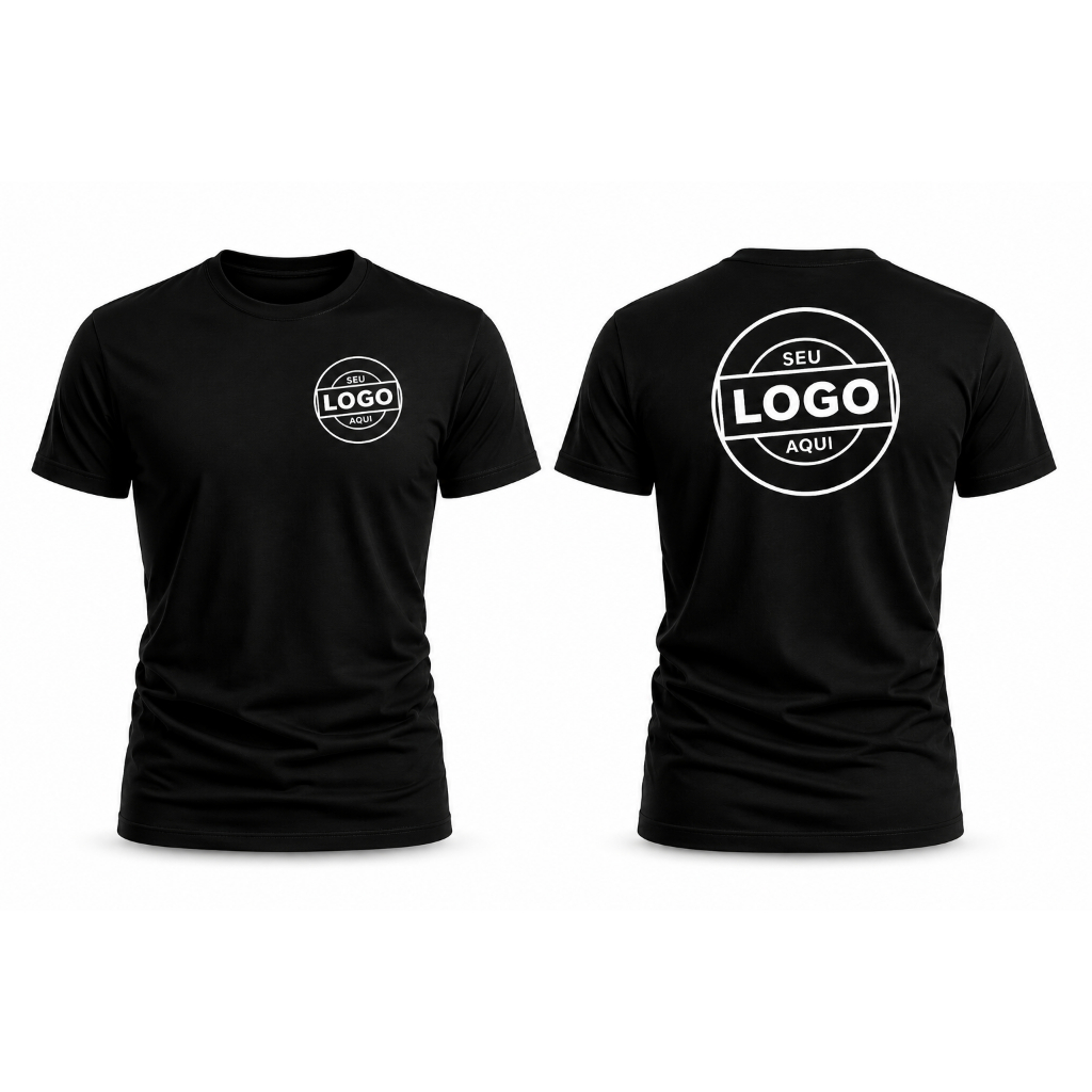 Camiseta Algodão Personalizada Basica Estampada DTF Uniforme Empresa Evento