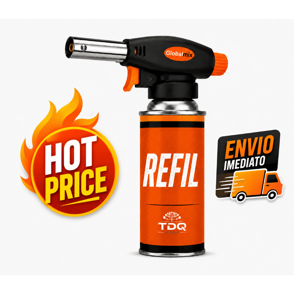 Kit Maçarico Culinário Portátil Gourmet 1300ºC para Cozinha, Churrasco, Reparos e Camping.