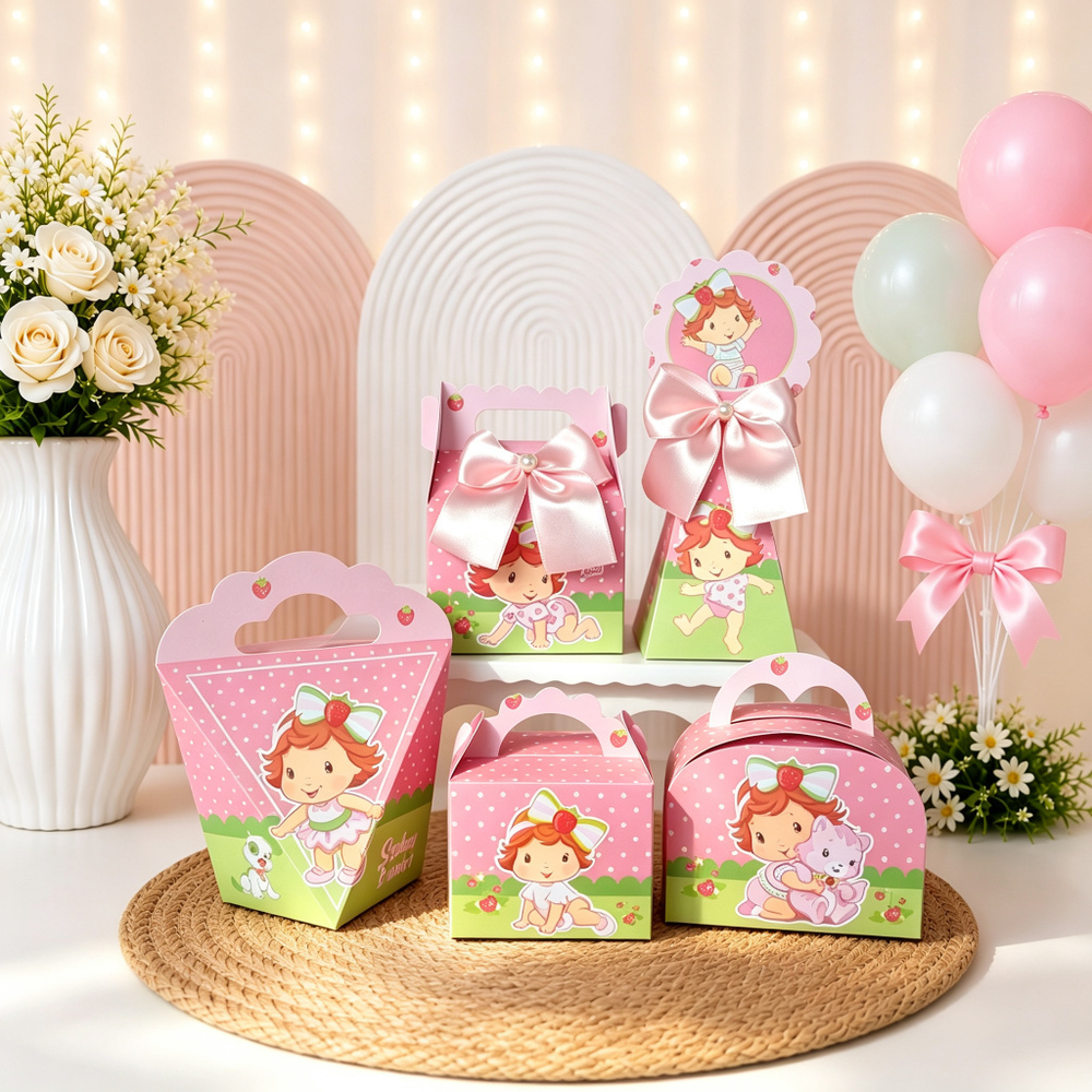 Kit Festa MORANGUINHO BABY ROSA | Caixinhas Personalizadas | Lembrancinhas Festa Infantil