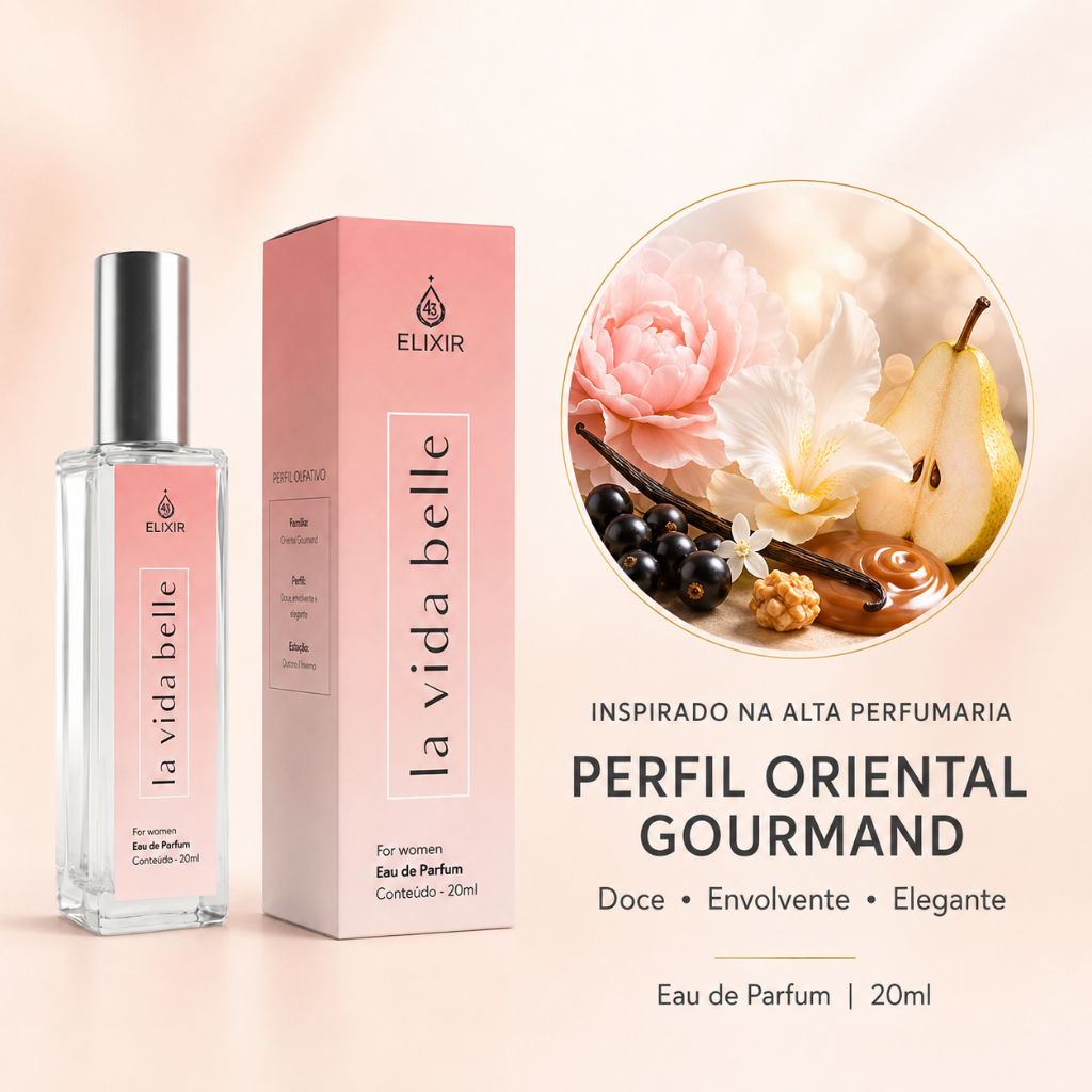 Perfume Feminino La Vida Belle Eau de Parfum 20ml Inspirado na Alta Perfumaria | Elixir 43