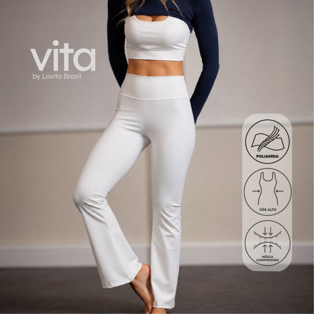 Lovito Vita Calça Flare Esportiva Lisa SPB19982029