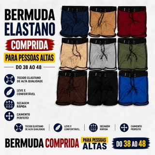 BERMUDA TACTEL COM ELASTANO MASCULINA LISA/8 CORES/TREINO/COMPETIÇÃO/PRAIA/ENVIO IMEDIATO