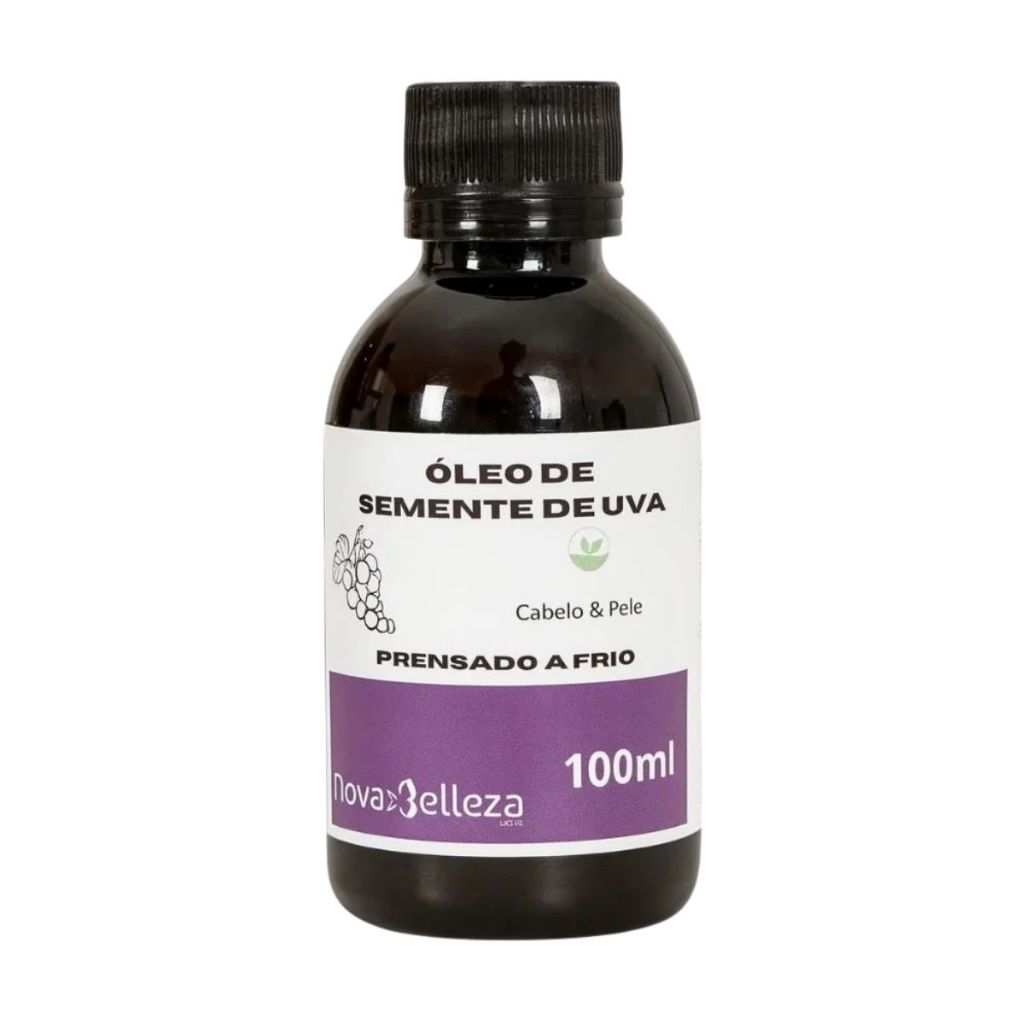 Óleo Vegetal de Semente de Uva para Cabelos Cacheados Pele e Óleo para Massagem 100ml